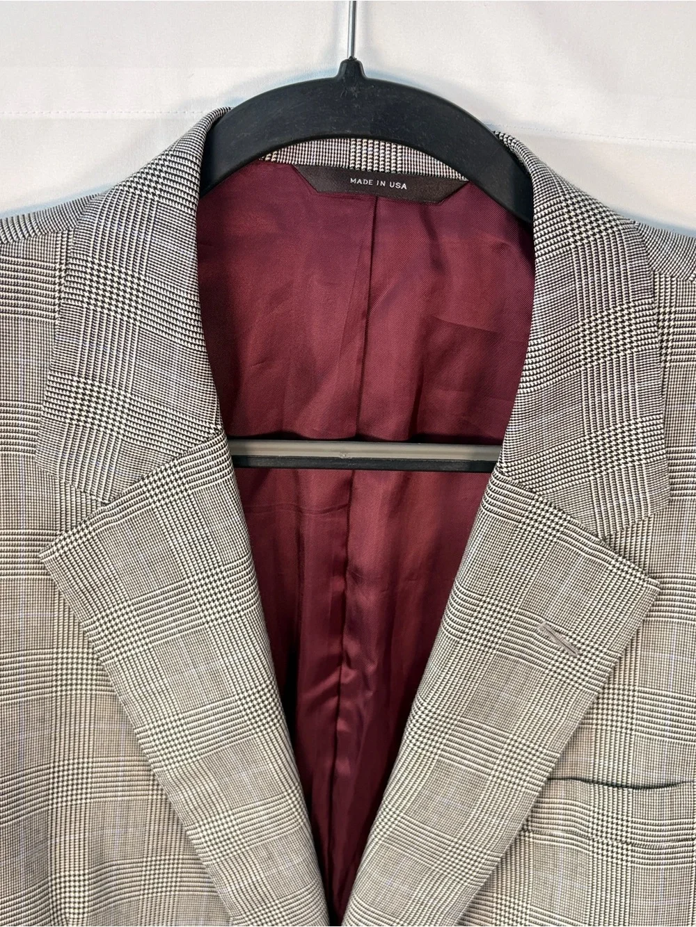 Paul Stuart Stuart’s Choice Gray Glen Plaid Super 120s Wool Blazer 44L